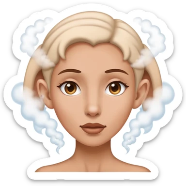 a woman with steam coming out of her ears sticker