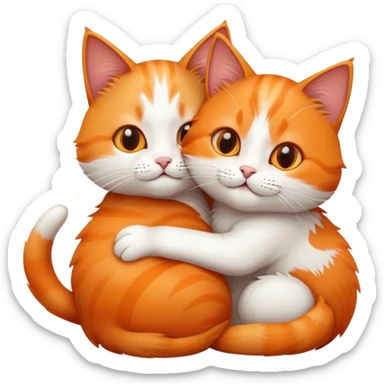 Cats hugging sticker