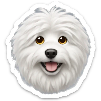  white fluffy dog sticker