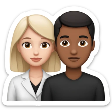 Black and white style couple sticker