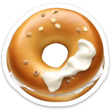 Loaded bagel with cream cheese sticker