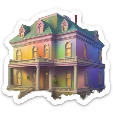 Rainbow mansion sticker