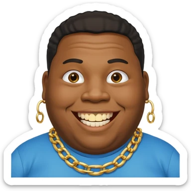 Fat black man missing half of front tooth sticker