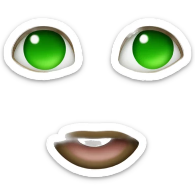 Kissy face emoji with green heart sticker