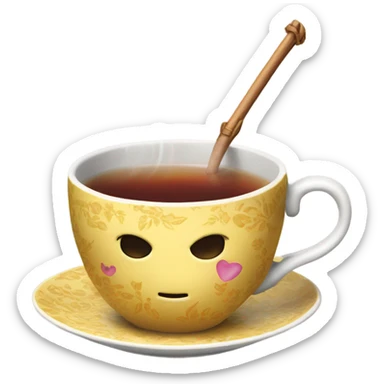 trendy tea with a stick sticker