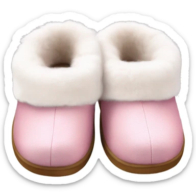 Pink ugg slippers with white fluffy fur  sticker