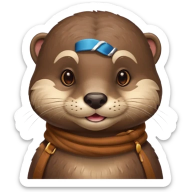 a flirty male otter smirking sticker