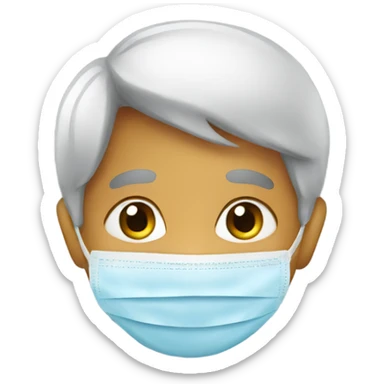 Little kid with face mask sticker