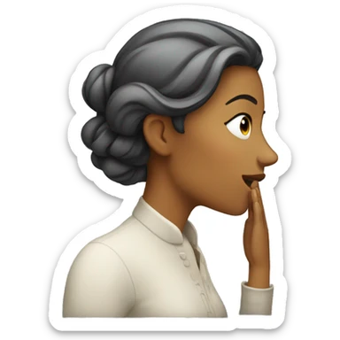 Woman whispering sticker