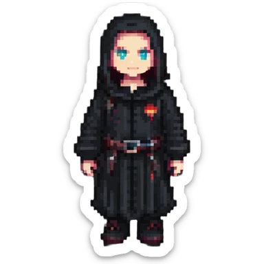 hacker in dark clothing sticker