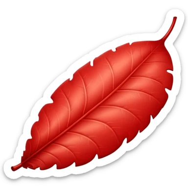 red oval leaf  sticker