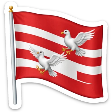 drapeau de Lorraine montrant les trois oiseaux blancs dans la bande rouge diagonale sticker