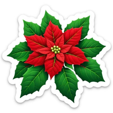 small christmas Poinsettia deco sticker