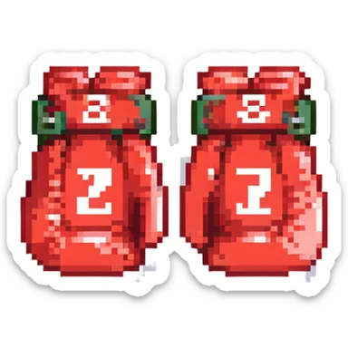 красные боксерские перчатки друг на друге с надписью "23", no background sticker