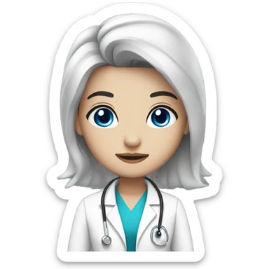 pretty doctor with black hair and blue eyes sticker