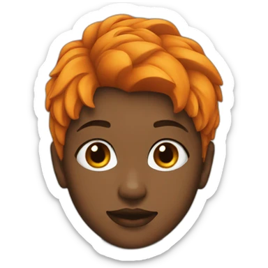 girl with Wolf hair cut orange sticker