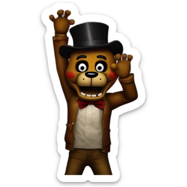 Freddy Fazbear from the hit 2014 indie horror game "Five Nights at Freddys's" dabbing. sticker