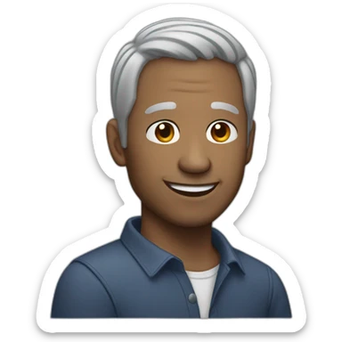 41 years old man with gray hair no mustache sticker