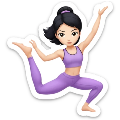Pilates princess black hair  sticker