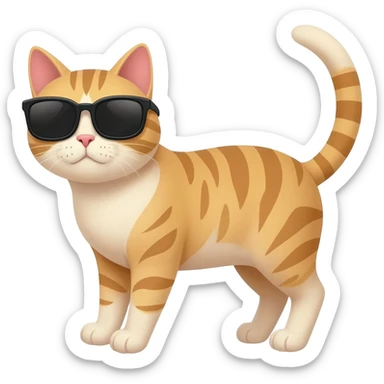 Cat wearing sunglasses sticker