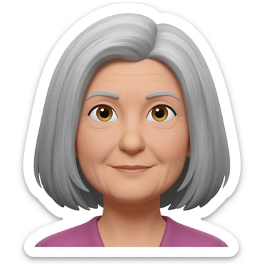 mujer de 64 años pelo gris sticker