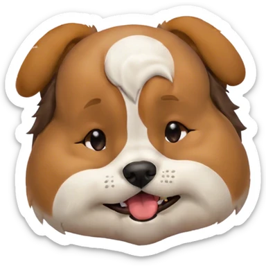 Dog feels relief after stressful situation and wipes brow to remove sweat sticker