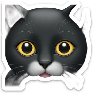 black cat with white spot on her ear sticker