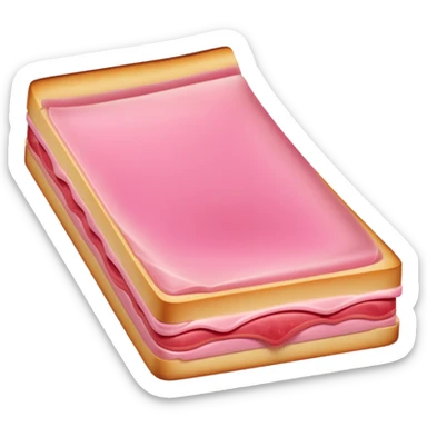 bologna slice, smooth edge, pink sticker