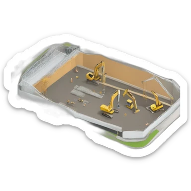 construction yard of a sports facility sticker