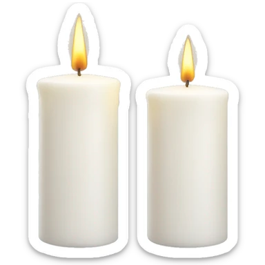 White pillar candles sticker