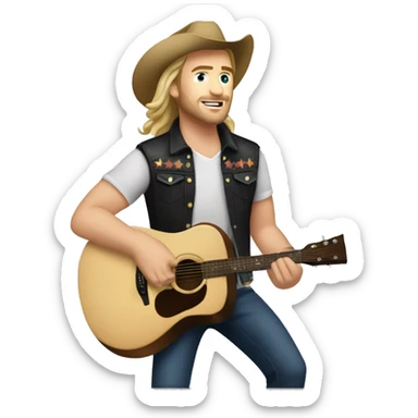 MorganWallen-looking Rock Star Country Singer Performing Anthem sticker