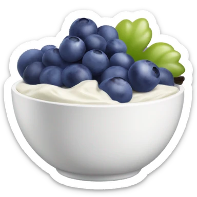 yoghurt bowl with grapes and blueberries sticker