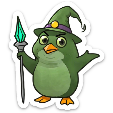 Wizard penguin sticker