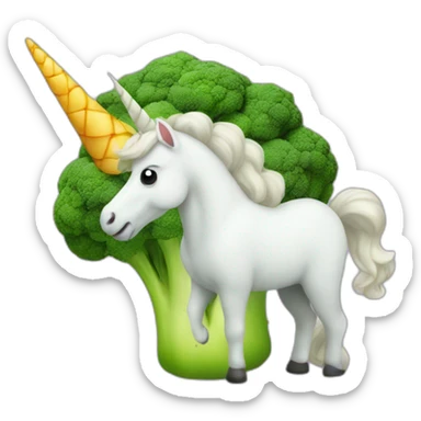A unicorn in the shape of broccoli sticker