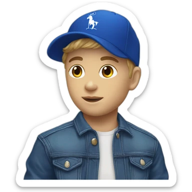 White Boy with blue Ralph Lauren cap sticker