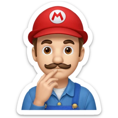 mario thinking with his hand on his chin sticker