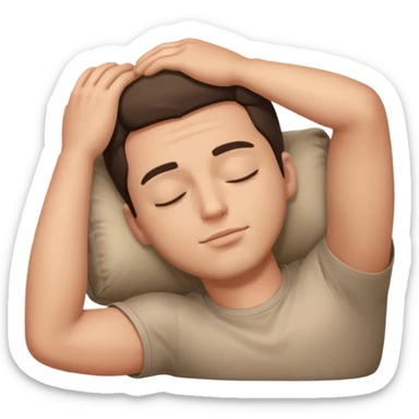 a man laying on ground straight eyes closed sticker