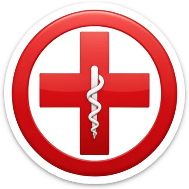 Front-facing medical cross symbol inside a simple circle, minimal line-art, clean modern style, straight angle, simple outlines, no background, transparent, represents “health / medical challenges / difficulty sticker