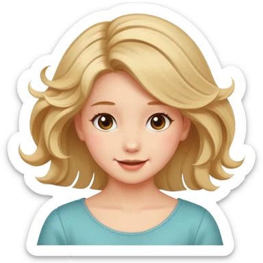 girl twirling hair blushing sticker