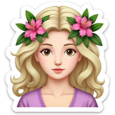 Azalea in women's hair sticker