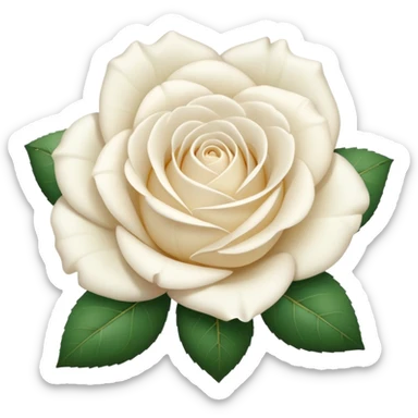 white rose, without green leaves, just flower sticker