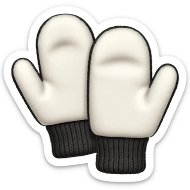 A white mittens without face sticker