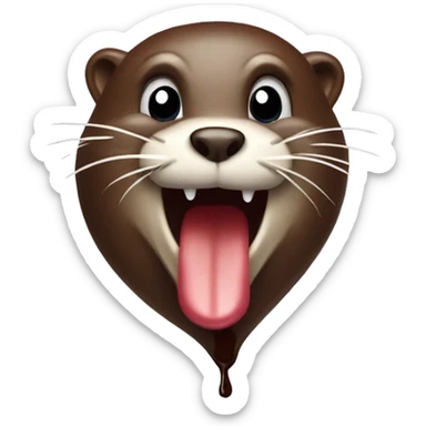 Crazy rabid otter with a chocolate malt sticker