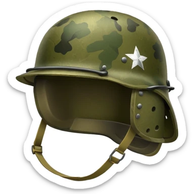 military helmet in camouflage ww2 sticker