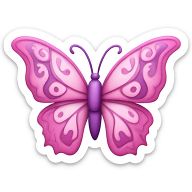 Pink butterfly sticker