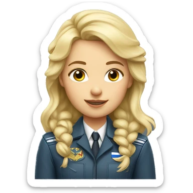 Blonde russian Pilot Girl sticker