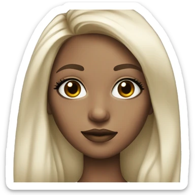 Girl with makeup and long lashes long hair white skin in class sticker