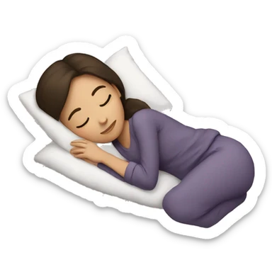 Brunette girl sleeping sticker