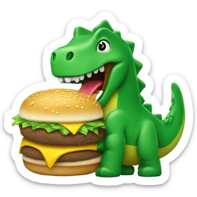 green dinasour eating macdonalds sticker