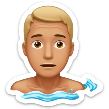 man drowning in messages sticker